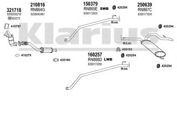 Система выпуска ОГ KLARIUS 720872E