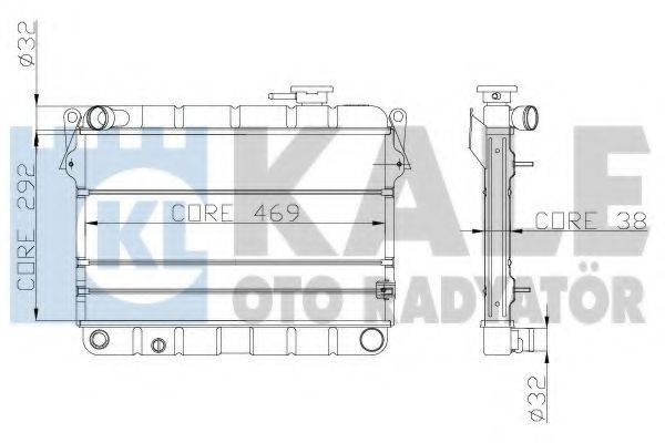 Радиатор, охлаждение двигателя KALE OTO RADYATÖR 102300