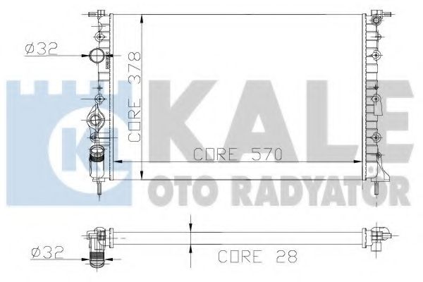 Радиатор, охлаждение двигателя KALE OTO RADYATÖR 109500