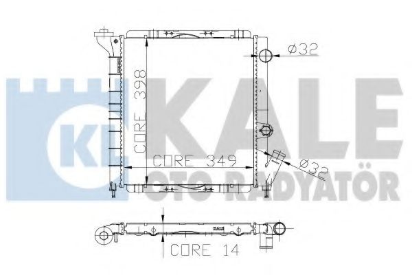 Радиатор, охлаждение двигателя KALE OTO RADYATÖR 208200