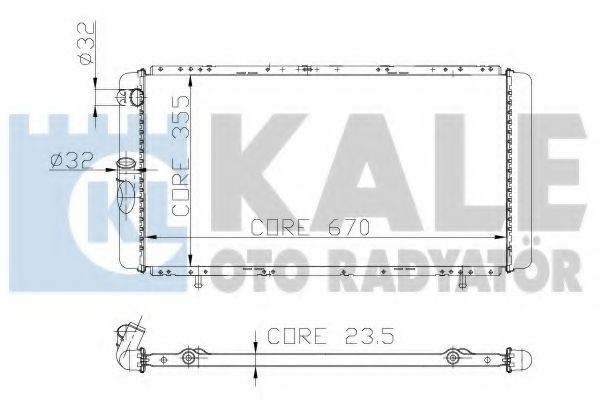 Радиатор, охлаждение двигателя KALE OTO RADYATÖR 208500