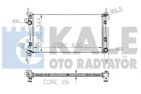 Радиатор, охлаждение двигателя KALE OTO RADYATÖR 320600