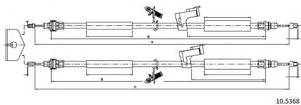 Трос, стояночная тормозная система CABOR 10.5368