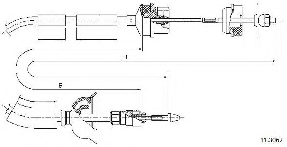 Трос, управление сцеплением CABOR 11.3062