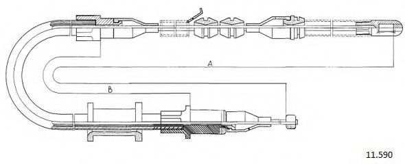 Трос, стояночная тормозная система CABOR 11.590