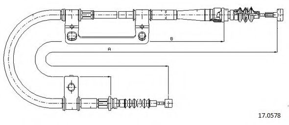 Трос, стояночная тормозная система CABOR 17.0578