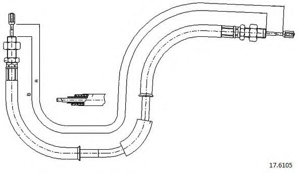 Трос, стояночная тормозная система CABOR 17.6105