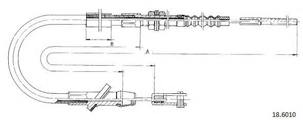 Трос, управление сцеплением CABOR 18.6010