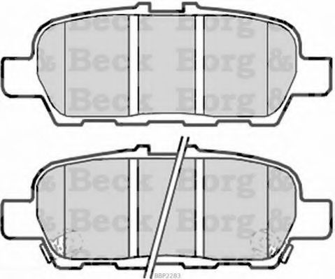 Комплект тормозных колодок, дисковый тормоз BORG & BECK BBP2283