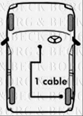 Трос, стояночная тормозная система BORG & BECK BKB1064