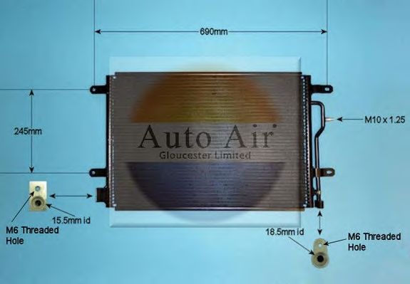 Конденсатор, кондиционер AUTO AIR GLOUCESTER 16-9698