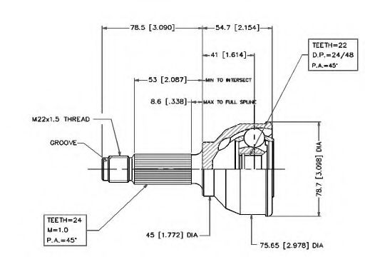 Шарнирный комплект, приводной вал VEMA 18274