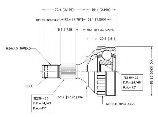 Шарнирный комплект, приводной вал VEMA 18281