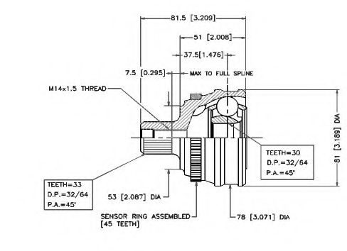 Шарнирный комплект, приводной вал VEMA 18294