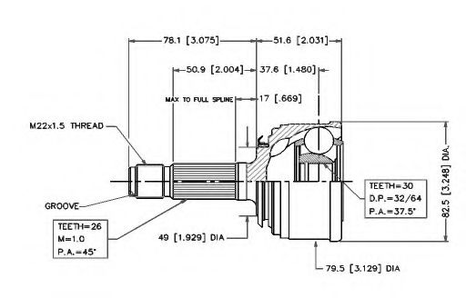 Шарнирный комплект, приводной вал VEMA 18297