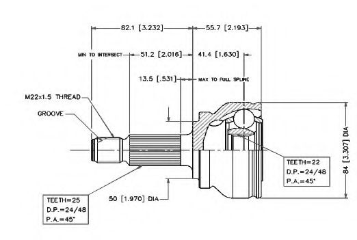 Шарнирный комплект, приводной вал VEMA 18402