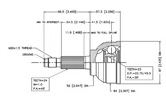 Шарнирный комплект, приводной вал VEMA 18441