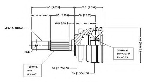 Шарнирный комплект, приводной вал VEMA 18445