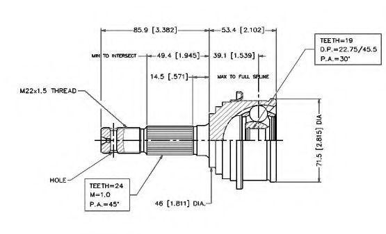 Шарнирный комплект, приводной вал VEMA 18493