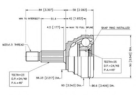 Шарнирный комплект, приводной вал VEMA 18570