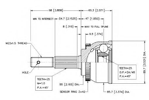 Шарнирный комплект, приводной вал VEMA 18581