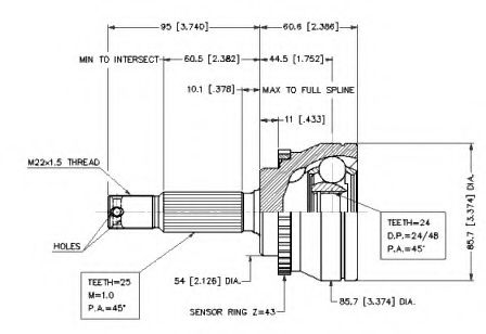 Шарнирный комплект, приводной вал VEMA 18596