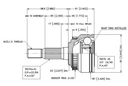 Шарнирный комплект, приводной вал VEMA 18616