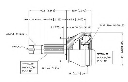 Шарнирный комплект, приводной вал VEMA 18626