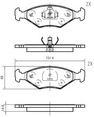 Комплект тормозных колодок, дисковый тормоз VEMA K621902