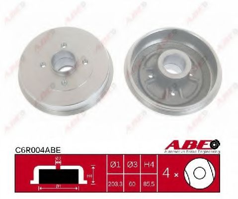 Тормозной барабан ABE C6R004ABE