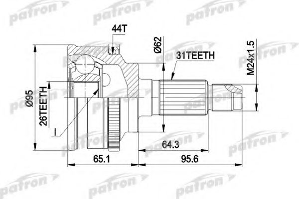 Шарнирный комплект, приводной вал PATRON PCV3023