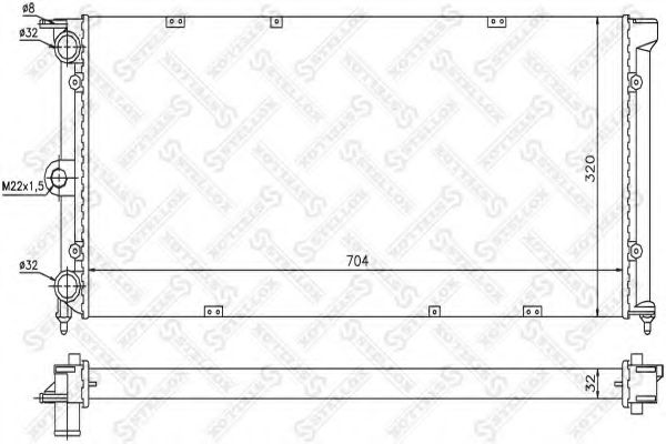 Радиатор, охлаждение двигателя STELLOX 10-25196-SX