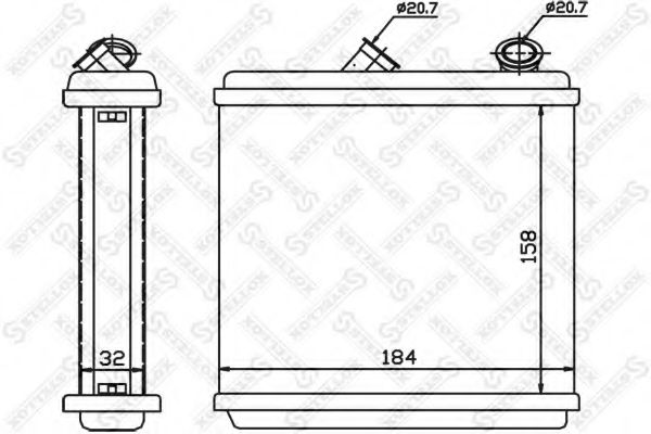 Теплообменник, отопление салона STELLOX 10-35128-SX