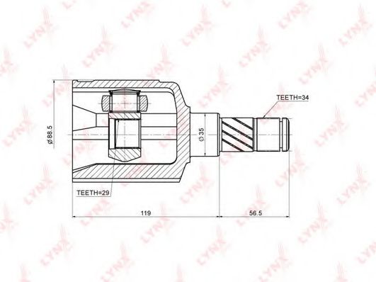 Шарнирный комплект, приводной вал LYNXauto CI-1806