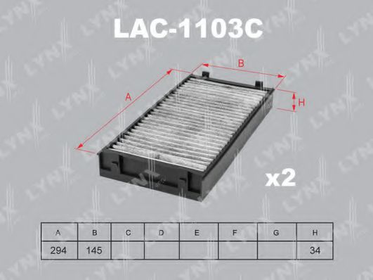 Фильтр, воздух во внутренном пространстве LYNXauto LAC-1103C