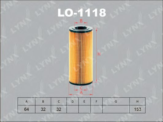 Масляный фильтр LYNXauto LO-1118