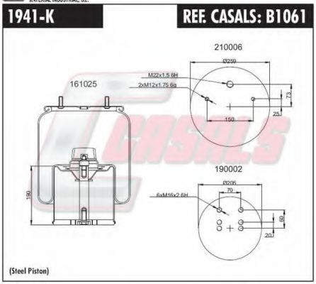 Кожух пневматической рессоры CASALS B1061