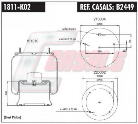 Кожух пневматической рессоры CASALS B2449