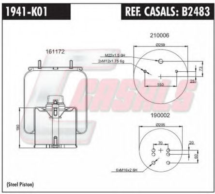 Кожух пневматической рессоры CASALS B2483