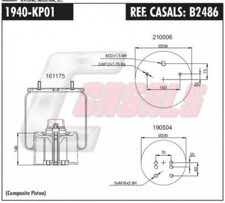 Кожух пневматической рессоры CASALS B2486