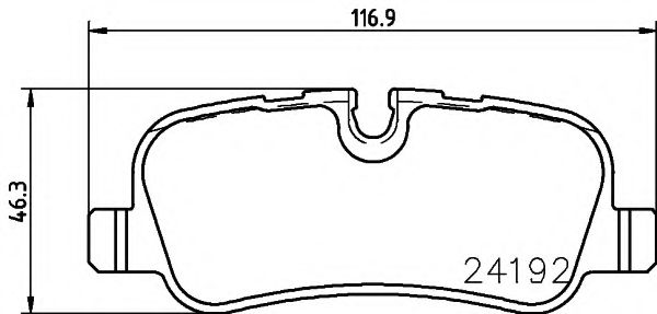 Комплект тормозных колодок, дисковый тормоз HELLA PAGID 24192