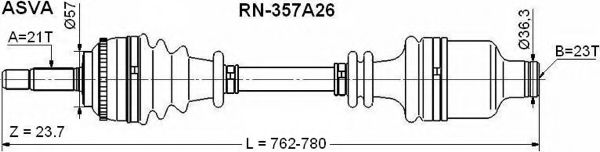 Приводной вал ASVA RN-357A26