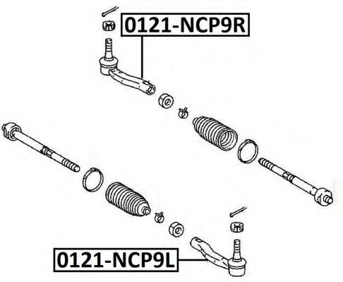 Наконечник поперечной рулевой тяги ASVA 0121-NCP9R