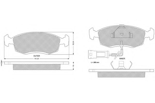 Комплект тормозных колодок, дисковый тормоз PROCODIS FRANCE PF1133