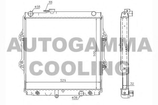 Радиатор, охлаждение двигателя AUTOGAMMA 104381