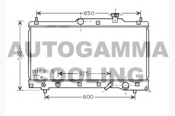 Радиатор, охлаждение двигателя AUTOGAMMA 104744