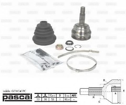 Шарнирный комплект, приводной вал PASCAL G1W041PC