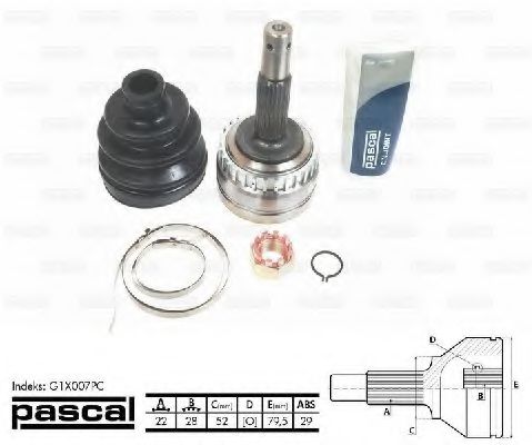 Шарнирный комплект, приводной вал PASCAL G1X007PC