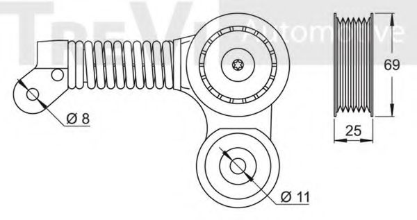 Натяжитель ремня, клиновой зубча TREVI AUTOMOTIVE TA1863