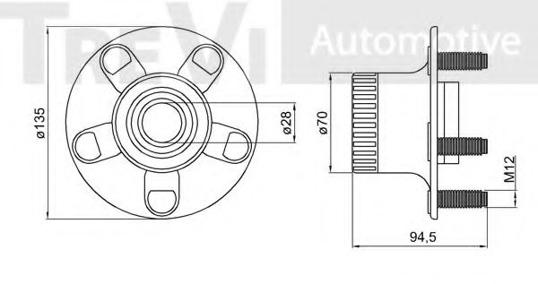 Комплект подшипника ступицы колеса TREVI AUTOMOTIVE WB1123